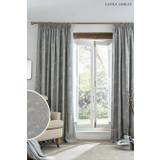 Laura Ashley Steel Grey Pussy Willow Lined Lined Pencil Pleat Curtains