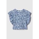 Gap Blue Floral Crinkle Cotton Print Ruffle Sleeve Baby Top (12mths-5yrs)