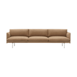 Muuto Outline 3,5-personers sofa polished alu Grace leather Camel