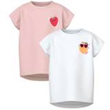 Name It T-shirt - NmfVarutti - 2 pak - Loose - Parfait Pink/Brig - Name It - 3 år (98) - T-Shirt