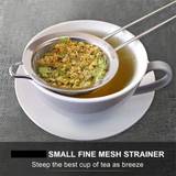 SHEIN 1pc Large Fine Mesh Strainer, Kitchen Metal Food Strainers With Sturdy Handle, Stainless Steel 30 Mesh Sieve Sifters For Rice, Quinoa, Pasta, Fruits,
