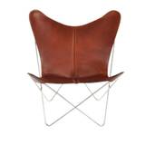 OX Denmarq Trifolium Chair SH: 45 cm - Stainless Steel/Cognac