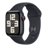 Apple Watch SE (2023) 40mm GPS + Cellular Aluminium case Midnight sports band M/L med abonnement