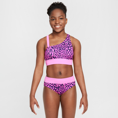 Asymmetrisk Nike Swim Wild-monokini til større børn (piger) - rød - XS