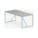 Hugo ultrathin spisebord i stål og keramik 300 x 90 cm - Gråblå/Granit grå