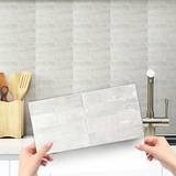 SHEIN 9pcs/set Modern Style Grey Tile Wall Sticker, 10x20cm, Add Texture & Cover Cracks & Scratch, Suitable For Bedroom, Living Room, Kitchen, House Renovat