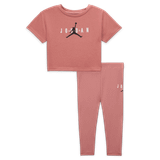 Bæredygtigt sæt med Jordan-leggings til babyer (12-24 M) - Pink - 18M