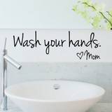 SHEIN Wash Your Hands Sign Wall Decor Sticker Bathroom Decals Quote Vinyl Decorations Interior Home Design Art Murals