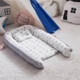 Portable Crib Travel Crib Nest Bed Baby Bed With Pillow Toddler Cotton Crib For Newborn Crib Pocket Bumper - Coffee star