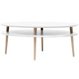 Ovalt sofabord i tr� med hylde 110x70x45 cm Flere varianter - Mint
