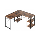 Hjørneskrivebord i metal og møbelplade 151 x 151 cm - Sort/Rustik brun