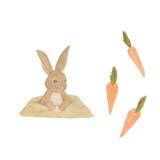 Wallsticker Bunny and Carrots - Multi