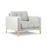 Mamaia lænestol i velour B87 cm - Guld/Sølvgrå