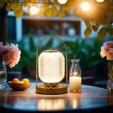 SHEIN 1pc Nordic Modern Simple Portable Metal Table Lamp, Cordless Night Light, Outdoor Camping Charging Table Lamp, Indoor And Outdoor Dimmable USB Recharg