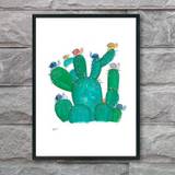 Plakat med en grøn kaktus