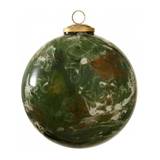 Julekugle i glas Ø15 cm - Grøn marmoriseret