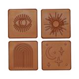 4 lerstempler til keramikler og lufttørrende ler, 4 forskellige motiver a 6×6 cm