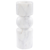 Lysestage hvid marmor 20 cm borddekoration minimalistisk boho dekoration tilbehør stue soveværelse