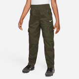Vævede Nike Sportswear-cargobukser med høj talje til større børn (piger) - grøn - M