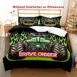 3pcs Microfiber Duvet Cover Set (1*duvet Cover + 2*pillowcase, Without Core), Monster Truck Print Bedding Set, Soft Comfortable And Breathable Duvet Cover, For Bedroom, Guest Room