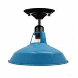 Industriel stil vintage retro loftlampe, 30 cm, metal, blå