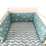 Nordic Stars Design Crib Thicken Bumpers One-Piece Crib Around Pillow Protector Baby Crib Pillows 7 Colors Newborn Room Decor - xingkonglv