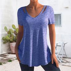 European and American new short-sleeved tops - Gray / 3XL
