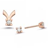Nuran 14 kt rosaguld smykkesæt, fra Star 4 grab serien med 3 x 0,25 ct Diamanter Wesselton SI