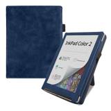 PocketBook InkPad Color 2 Origami Kunstlæder Flip Cover m. Ståfunktion & Strop - Blå