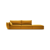 Kaelle højrevendt 4-personers sofa i velour B286 cm - Gul