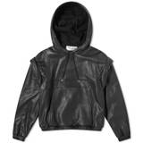 Saint Laurent Men's Leather Hoodie Black