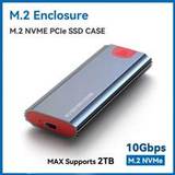 SHEIN M.2 NVMe SSD Enclosure Adapter Tool Free Aluminum Case USB 3.1 Gen 2 10Gbps To NVMe PCIe External Enclosure For M2 NVMe SSD Support Up To 2TB W308
