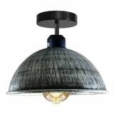 Moderne industrikuppelformet loftslampe i metal til indendørs brug, børstet sølv
