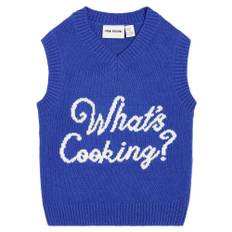 Mini Rodini What's Cooking wool-blend sweater vest - blue - Y 7-9