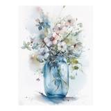 Lærredstryk - Blue Vase - Str: 90 x 120 Cm