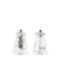 Peugeot Lalique Duo Pfeffer- + Salzmühle 9 cm Kristall - Stahlmahlwerk