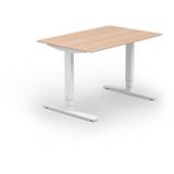 Copenhagen hæve sænkebord, hvidt stel, birk bordplade i størrelsen 80x120 cm