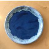 Håndlavet keramik - Blå og hvid - keramik Tallerken lille Ø 16 cm