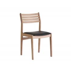 Casø Anne spisebordsstol (sort læder sæde, sortbejdset eg)