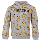 Minymo Pokémon Pikachu Børne Hættetrøje - Light Grey Melange - 116