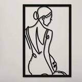 SHEIN 1pc Abstract Female Figure Design Wall Decor Art Metal Hanging Hollow Out Iron Painting, Suitable For Home Living Room, Dining Room, Bedroom, Bathroom