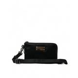 Dolce & Gabbana Sort Nylon Logo Plaque Keyring Pouch Clutch Bag - Black, Clutch Bags - Women - Bags, Clutch tasker, Color_Sort, Dame, Dolce & Gabbana, Material: 64% Nylon 34% Leather, Sort, Tasker - ONESIZE