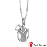 Blankt sterlingsølv vedhæng Red Barnet 75 år/Valentine med blank overflade med 70+20 cm halskæde fra Christina Jewelry