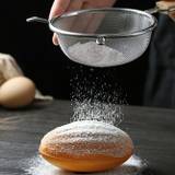 1pc Double Hanging Ear Colander Flour Sieve Kitchen Baking Tools Stainless Steel Sieve Fine Mesh Cake Powder Strainer Dusting Spoon Sieve Can Be Placed On The Edge Of The Pot For Restaurant