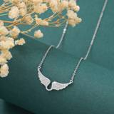 1pc Minimalist And Elegant Style Zircon Angel Wing Pendant Necklace, Bling Bling Luxury Necklace Jewelry Perfect For Girls' Dates And Valentine's Day Gifts