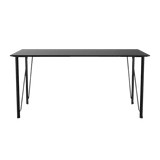 Fritz Hansen FH3605™ Skrivebord u. skuffe - Sortbejdset ask, pulverlakeret stål