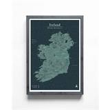 Matte Irish Distillery Map 29,7x42 cm Plakat A3