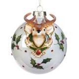 Julekugle med rådyrhoved 12 cm Enchanting Decoration - Goodwill