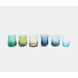 Bitossi Home Glassware - Assorted Tumblers, set of six, blue and green in Blue, Green Blown Glass - UNI