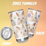 SHEIN 1pc, 20oz Cup, Cute Rabbit Design,Painted Eggshell,Stainless Steel Tumbler,Double Wall Vacuum Insulated Travel Mug, Gifts For Parents, Relatives And F